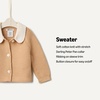 Amazon Essentials x Sofia Grainge Unisex Toddlers and Babies’ Peter Pan Collar Sweater Jacket, Soft Cotton Knit with Stretch(Light Camel)