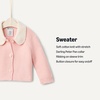 Amazon Essentials x Sofia Grainge Unisex Toddlers and Babies’ Peter Pan Collar Sweater Jacket, Soft Cotton Knit with Stretch(Light Pink)