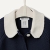 Amazon Essentials x Sofia Grainge Unisex Toddlers and Babies’ Peter Pan Collar Sweater Jacket, Soft Cotton Knit with Stretch(Navy)