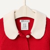 Amazon Essentials x Sofia Grainge Unisex Toddlers and Babies’ Peter Pan Collar Sweater Jacket, Soft Cotton Knit with Stretch(Red)