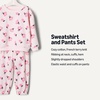 Amazon Essentials x Sofia Grainge Unisex Toddlers and Babies’ Sweatshirt & Sweatpant Set(Pale Pink Tossed Ladybugs)