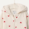 Amazon Essentials x Sofia Grainge Unisex Toddlers and Babies’ Zip Hoodie Sweatshirt(Ivory Red Hearts)