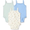 Amazon Essentials Baby Girls’ Cotton Sleeveless Bodysuits, Baby Clothes, Pack of 3(Cornflower Blue/Pale Mint Green/Bees)