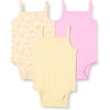 Amazon Essentials Baby Girls’ Cotton Sleeveless Bodysuits, Baby Clothes, Pack of 3(Pale Yellow/Pink/Apples)