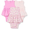 Amazon Essentials Baby Girls’ Sleeveless Bodysuit Dress, Pack of 3(Pink/Apples)