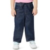Amazon Essentials Baby Girls’ Soft Stretch Relaxed-Fit Wide Leg Jeans(Dark Wash)