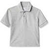 Amazon Essentials Boys and Toddlers’ Cotton Spandex Pique Polo Shirt, Breathable Stretch Knit(Light Grey Heather)