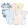 Amazon Essentials Disney | Marvel | Star Wars | Princess Baby Girls’ Cotton Knit Short-Sleeve Bodysuits, Pack of 6(6-pack Alice Tea Party)