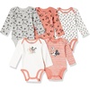Amazon Essentials Disney Unisex Babies’ Cotton Knit Long-Sleeve Bodysuits, Pack of 5(Mickey Expressions)