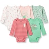 Amazon Essentials Disney Unisex Babies’ Cotton Knit Long-Sleeve Bodysuits, Pack of 5(Pooh Forest)