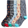 Amazon Essentials Men’s Comfortable Patterned Dress Crew Socks, 5 Pairs(Assorted Sea Life)
