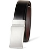Amazon Essentials Men’s Leather Reversible Plaque Dress Belt(Black/Chestnut Brown)