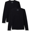 Amazon Essentials Men’s Long Sleeve Super Soft Modal Undershirt, Pack of 2(Black)
