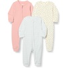 Amazon Essentials Unisex Babies’ Cotton Zip-Front Sleep and Play Footless Sleepsuit, Pack of 3(Dusty Rose/Dots/Stripe)