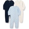 Amazon Essentials Unisex Babies’ Cotton Zip-Front Sleep and Play Footless Sleepsuit, Pack of 3(Navy/Stripe/Koala)