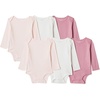 Amazon Essentials Unisex Babies’ Long-Sleeve Cotton Bodysuits, Pack of 6(Multicolor)