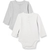 Amazon Essentials Unisex Babies’ Long-Sleeve Cotton Ribbed Henley Bodysuits(Ivory/Light Grey Heather)
