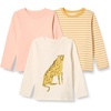 Amazon Essentials Unisex Babies’ Relaxed-Fit 100% Cotton Long-Sleeve T-Shirts(Cheetah/Stripe)
