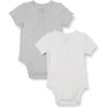 Amazon Essentials Unisex Babies’ Short Sleeve Henley Bodysuit, Pack of 2(Ivory/Light Grey Heather)