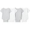 Amazon Essentials Unisex Babies’ Short-Sleeve Bodysuits(Light Heather Grey/White)