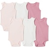 Amazon Essentials Unisex Babies’ Sleeveless Cotton Rib Bodysuits, Pack of 6(Multicolor)