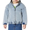 Amazon Essentials Unisex Babies’ Soft Stretch Regular-Fit Denim Jacket with Hood(Stone Light Wash)