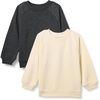Amazon Essentials Unisex Toddlers and Babies’ French Terry Crewneck Sweatshirts(Beige/Charcoal Grey Heather)