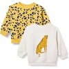 Amazon Essentials Unisex Toddlers and Babies’ French Terry Crewneck Sweatshirts(Cheetah Graphic/Animal)