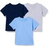 Amazon Essentials Unisex Toddlers and Babies’ Short Sleeve T-Shirts(Blue/Navy/Medium Grey Heather)