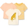 Amazon Essentials Unisex Toddlers and Babies’ Short Sleeve T-Shirts(Pastel Peach/Cheetah/Stripe)