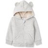 Amazon Essentials unisex-baby Sherpa Lined Full Zipper Hoodie(Light Grey Heather)