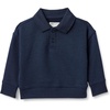 Amazon Essentials x Sofia Grainge Babies, Toddlers and Boys’ French Terry Polo Sweatshirt, Relaxed Fit(Navy)