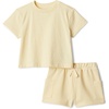 Amazon Essentials x Sofia Grainge Babies, Toddlers, and Boys’ T-Shirt and Short Play Set, Multipacks(Light Tan)