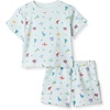 Amazon Essentials x Sofia Grainge Babies, Toddlers, and Boys’ T-Shirt and Short Play Set, Multipacks(Pale Blue Beach)