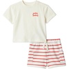 Amazon Essentials x Sofia Grainge Babies, Toddlers, and Boys’ T-Shirt and Short Play Set, Multipacks(Petit Soleil/Uneven Stripe)