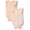 Amazon Essentials x Sofia Grainge Baby Girls’ Cotton Ruffle Sleeve Bodysuit with Embroidered Detail, Pack of 2(Strawberry/Stripe)