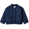 Amazon Essentials x Sofia Grainge Baby Girls’ Cotton Sateen Lightweight Printed Jacket(Navy)