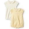 Amazon Essentials x Sofia Grainge Baby Girls’ Cotton Short Sleeve Romper with Peter Pan Collar(Ditsy Flower/Ivory)