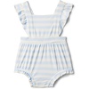 Amazon Essentials x Sofia Grainge Baby Girls’ Cotton Sleeveless Romper with Ruffles(Pale Blue Bold Stripe)
