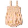 Amazon Essentials x Sofia Grainge Baby Girls’ Woven Sleeveless Ruffle Romper(Shell Pink Ornate Paisley)