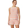 Ivory Red Uneven Stripe
