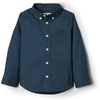 Amazon Essentials x Sofia Grainge Toddler and Baby Boys’ Stretch Oxford Band Collar Shirt with Patch Pocket(Dark Navy)