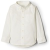 Amazon Essentials x Sofia Grainge Toddler and Baby Boys’ Stretch Oxford Band Collar Shirt with Patch Pocket(White)
