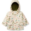 Amazon Essentials x Sofia Grainge Toddler and Baby Boys’ Water-Repellent Rain Jacket with Quilted Lining(Light Tan Frogs)