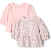 Amazon Essentials x Sofia Grainge Toddler and Baby Girls’ 3/4 Sleeve Knit Top(Delicate Floral/Pink)