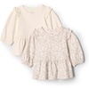 Amazon Essentials x Sofia Grainge Toddler and Baby Girls’ 3/4 Sleeve Knit Top(Ivory/Sketch Floral)