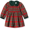 Amazon Essentials x Sofia Grainge Toddler and Baby Girls’ Long Sleeve Flannel Dress with Velvet Collar, Fit and Flare(Cherry Red Festive Plaid)
