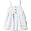 Amazon Essentials x Sofia Grainge Toddlers and Baby Girls’ Cotton Casual Fit and Flare Dress(Pale Blue Bold Stripe)