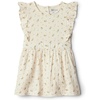 Amazon Essentials x Sofia Grainge Toddlers and Baby Girls’ Fit and Flare Linen Dress with Ruffle Flounce Sleeves(Ivory Ditsy Flowers)