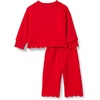 Amazon Essentials x Sofia Grainge Toddlers and Baby Girls’ French Terry Sweatshirt Pant and Top Set(Red)